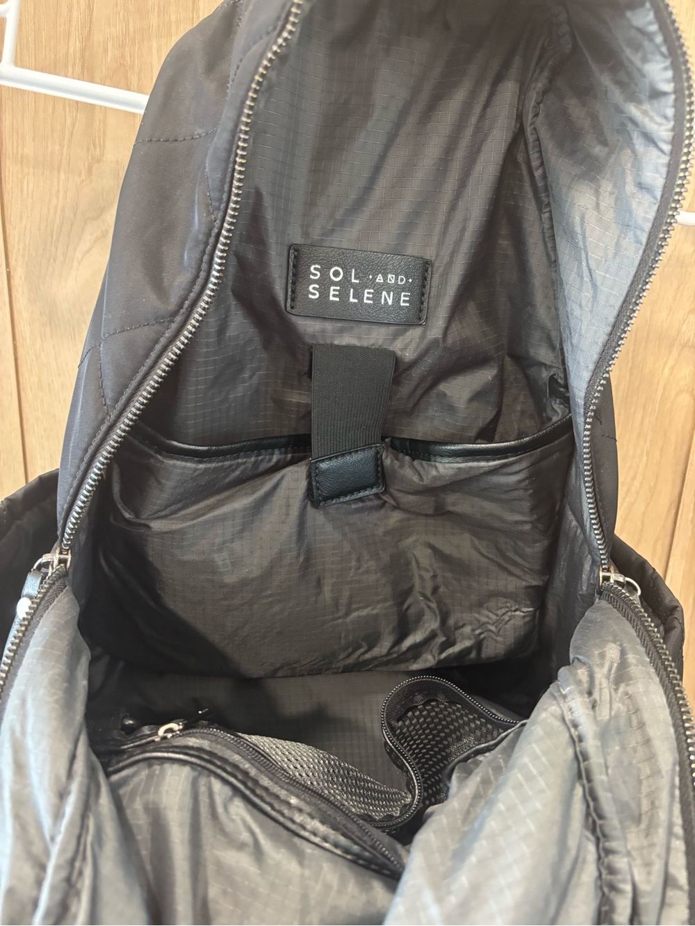 Sol And Selene Backpack‎ Bookbag Diaper Bag Black Quilted - Picture 5 of 5